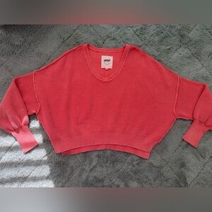 3/$21 Aerie Pink Ribbed Knit Cropped Sweater